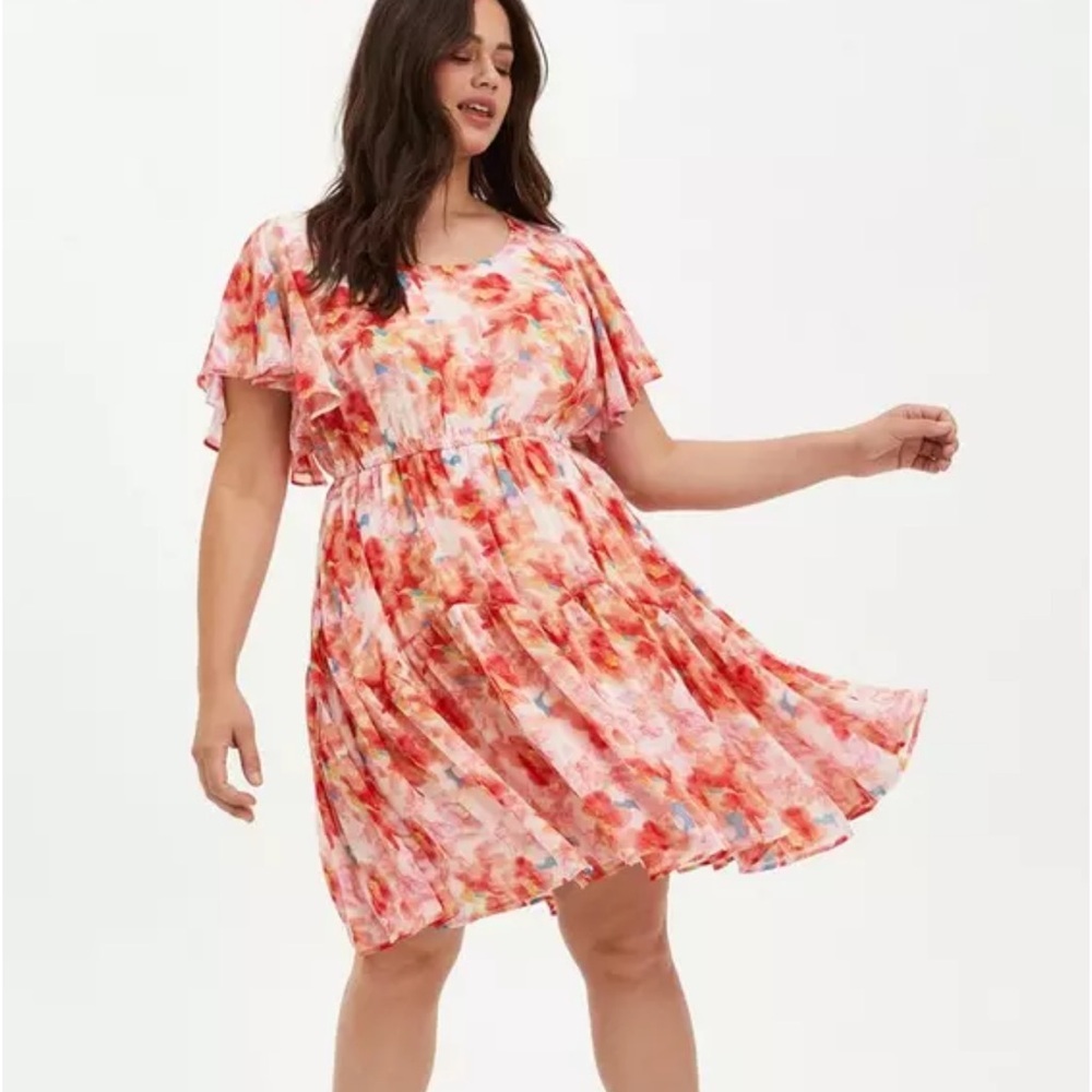 Torrid Mini Chiffon Ruffle Hem Skater Dress Size 6X